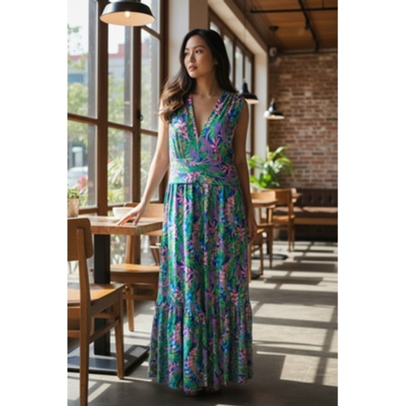 maxi chiffon dresses for women Red Chiffon dress